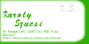 karoly szucsi business card